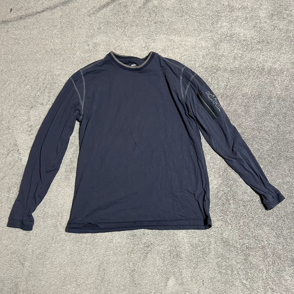 Kuhl Kommando Wildfibre Organic Cotton Long Sleeve Shirt Mens Large Navy Blue